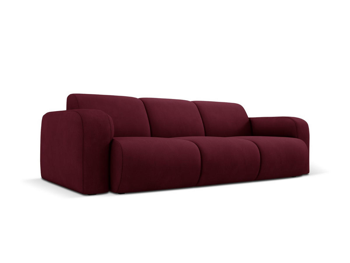 SOFA Molino aus strukturiertem Stoff burgundfarben 3 Sitzplätze - Bordeaux, Textil (95/72/235cm) - Micadoni
