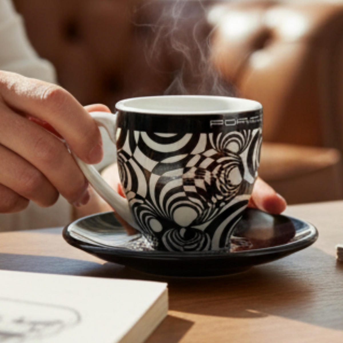 ESPRESSOTASSE 919 Hybrid Prototyp Erl König Schwarz Weiß, Limited Edition, Porzellan, Sammlertasse, Espressobecher, Design Tasse, Heißgetränke - Schwarz/Weiß, Keramik (0.08L) - Porsche