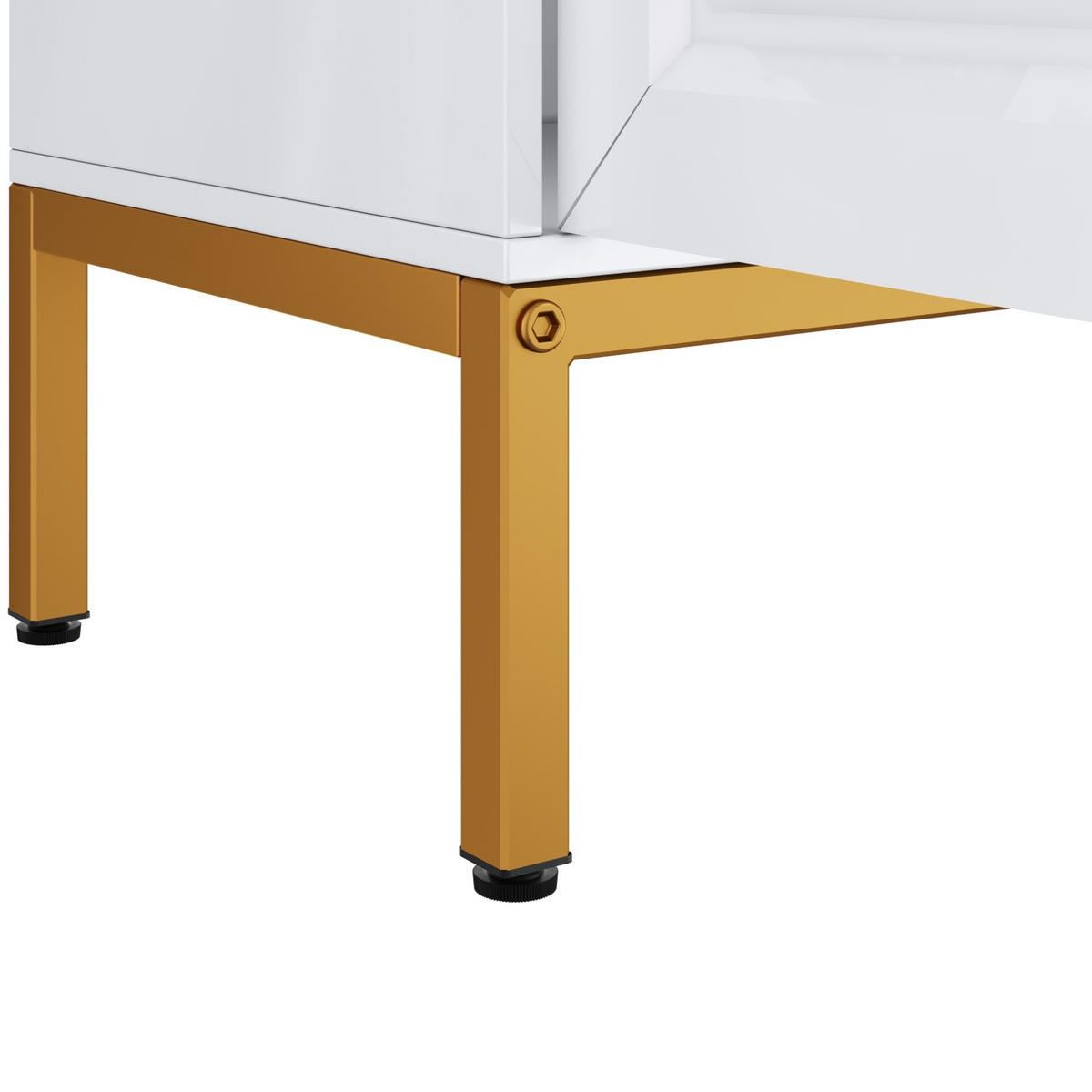 KOMMODE aus MDF&Spanplatte 140x40x80cm in Weiß mit Hochglanz - Weiß, Holzwerkstoff (140/80/40cm) - Modfu
