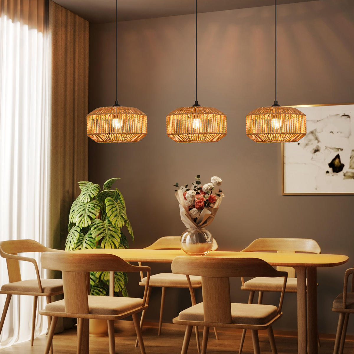 PENDELLEUCHTE Nadine 71/14.5/150 cm - Braun, Metall (71/14.5/150cm) - ZMH