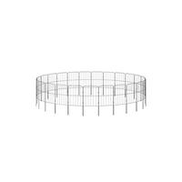 GARTENZAUN 25 Stück aus Metall in Schwarz Abnehmbares Design Robuste Metallkonstruktion je Paneel: 31 cm B × 61 cm H - Schwarz, Metall (31cm) - Livingandhome