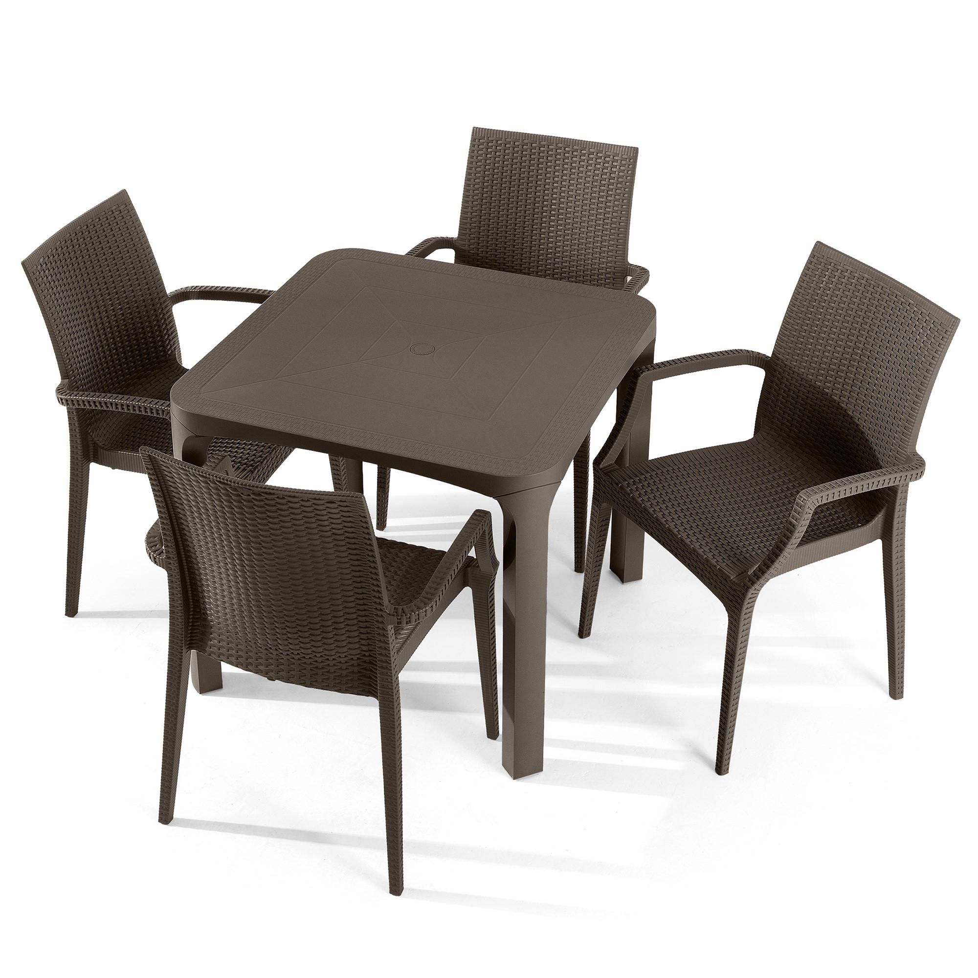 GARTENMÖBEL-SET LEOPSI, ETULI 5-tlg, Braun - Braun, Kunststoff - KONSIMO®