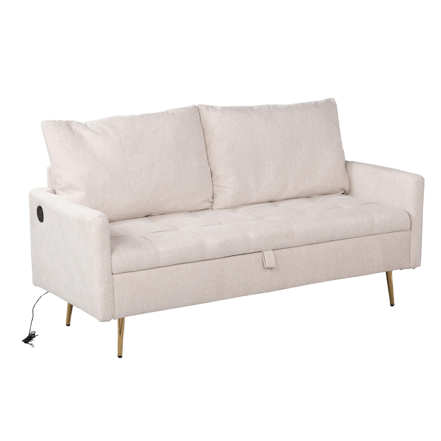 2-SITZER-SOFA in Beige - Beige, Textil (72/83/152cm) - Meubles Cosy