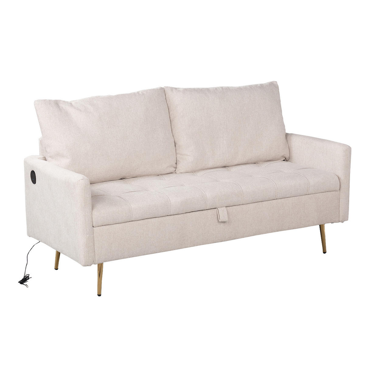 2-SITZER-SOFA in Beige - Beige, Textil (72/83/152cm) - Meubles Cosy