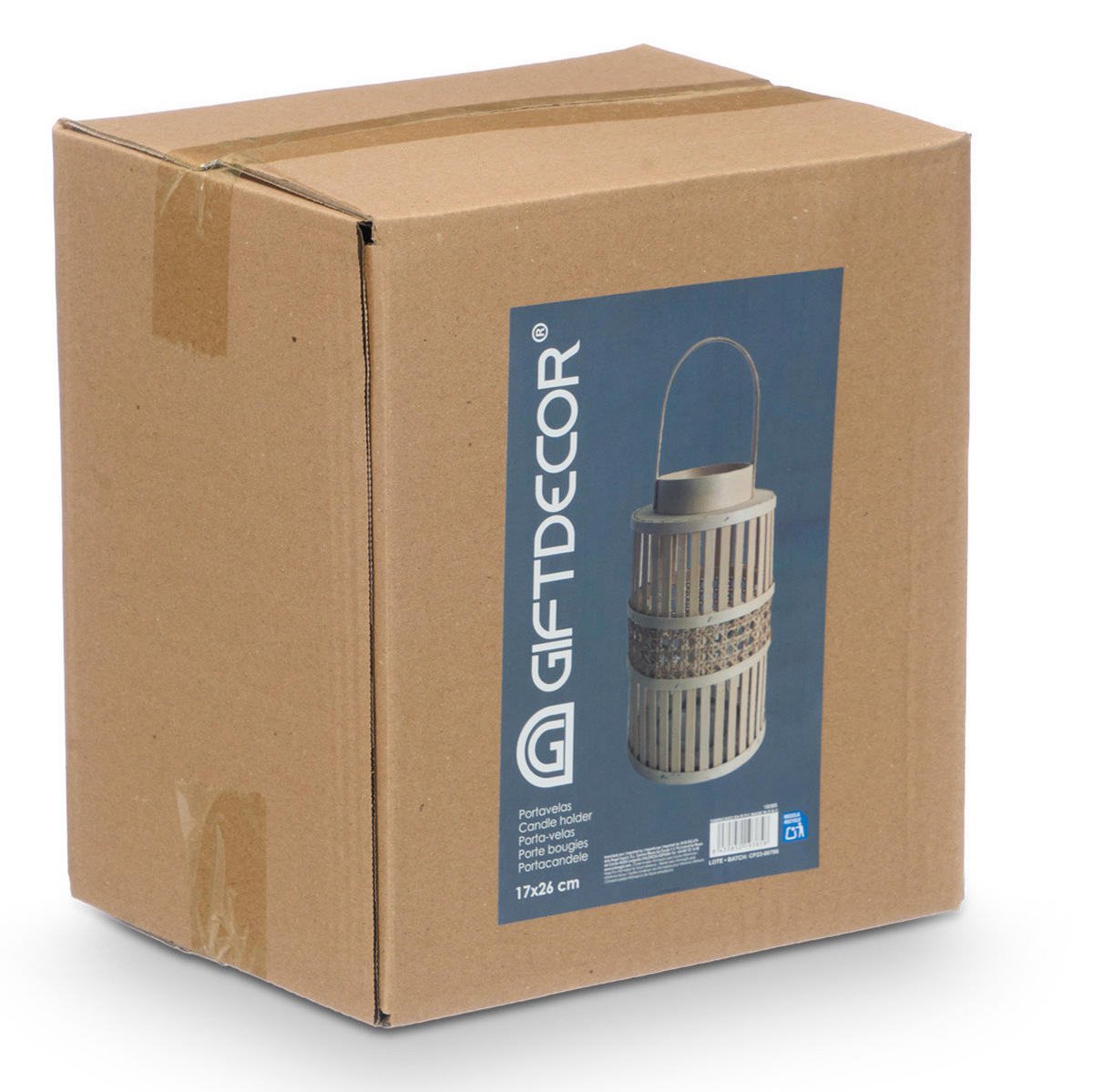 LATERNE Bambus Elysian Ø 16,5 x 39 cm - Beige, Naturmaterialien (16.5/39/16.5cm) - Giftdecor