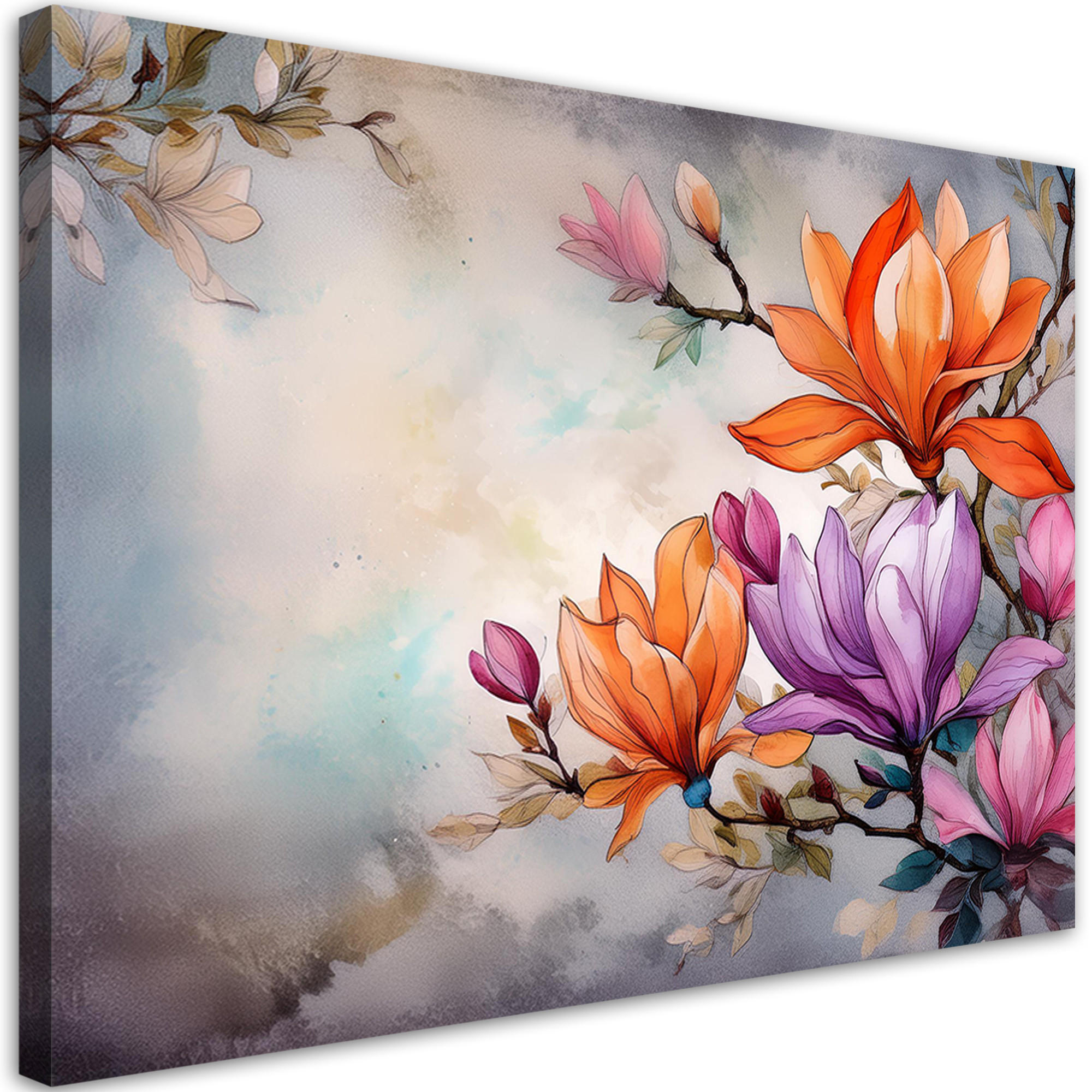 WANDBILD blume aquarell - Multicolor, Textil (60/40cm) - Feeby