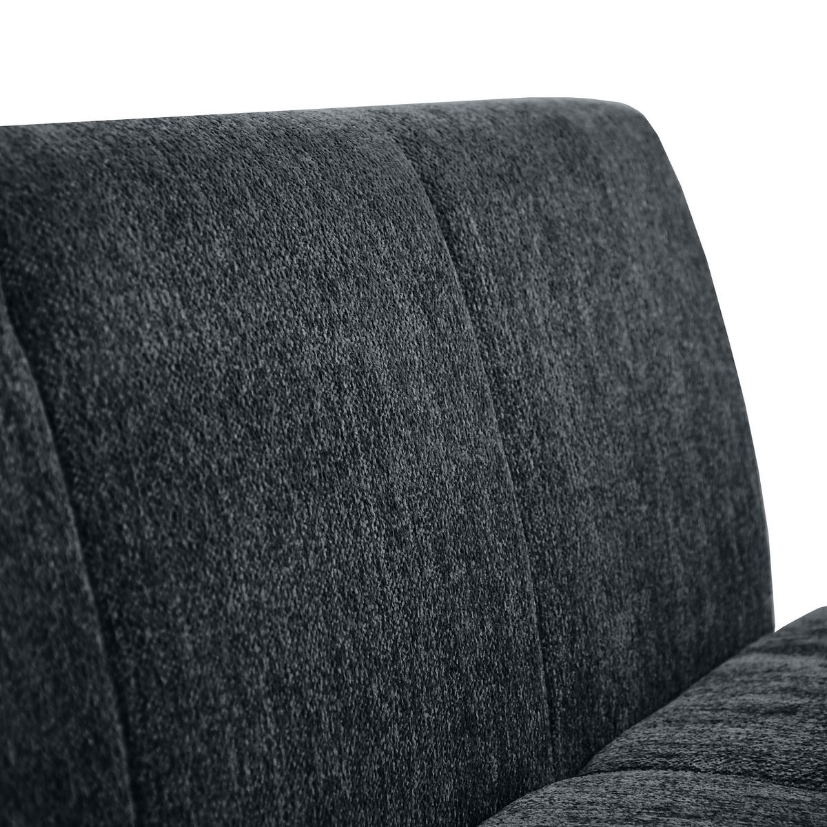 ECKBANK Velto 203x162 cm, mit Metallbeinen, Raven-Stoff, Anthrazit - Anthrazit/Schwarz, Metall (203/162cm) - Beautysofa