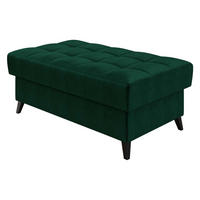 POLSTERHOCKER Nord - Smaragdgrün/Schwarz, Holz/Textil (106/44/67cm) - MIRJAN24