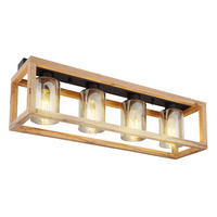 DECKENLEUCHTE Holzoptik Braun - Braun, Glas (75/20/22.5cm) - Globo Lighting