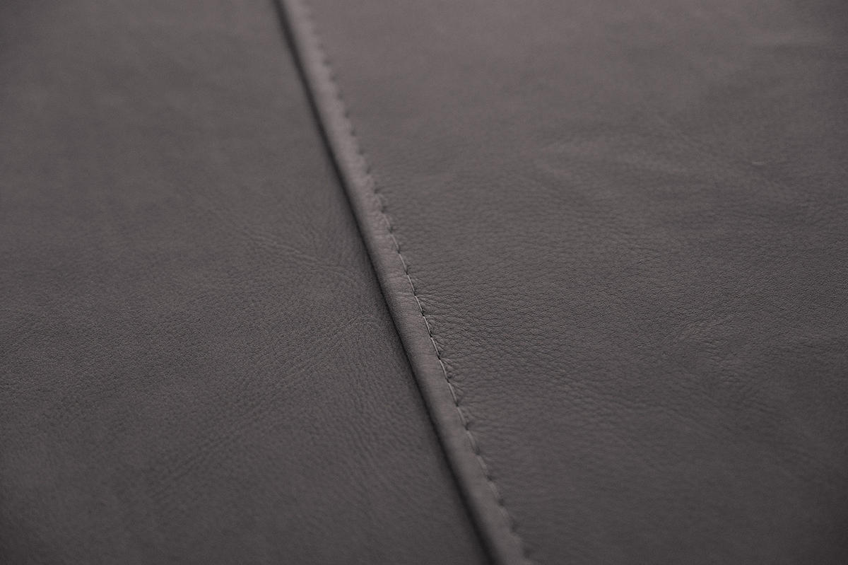 LEDERSOFA DAVITO Grau Leder - Schwarz/Grau, Leder/Kunststoff (280/88/108cm) - KAWOLA