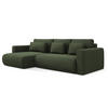 ECKSOFA mit Schlaffunktion Strukturstoff Stoff Grün - Schwarz/Olivgrün, Kunststoff/Textil (149/278cm) - Makamii