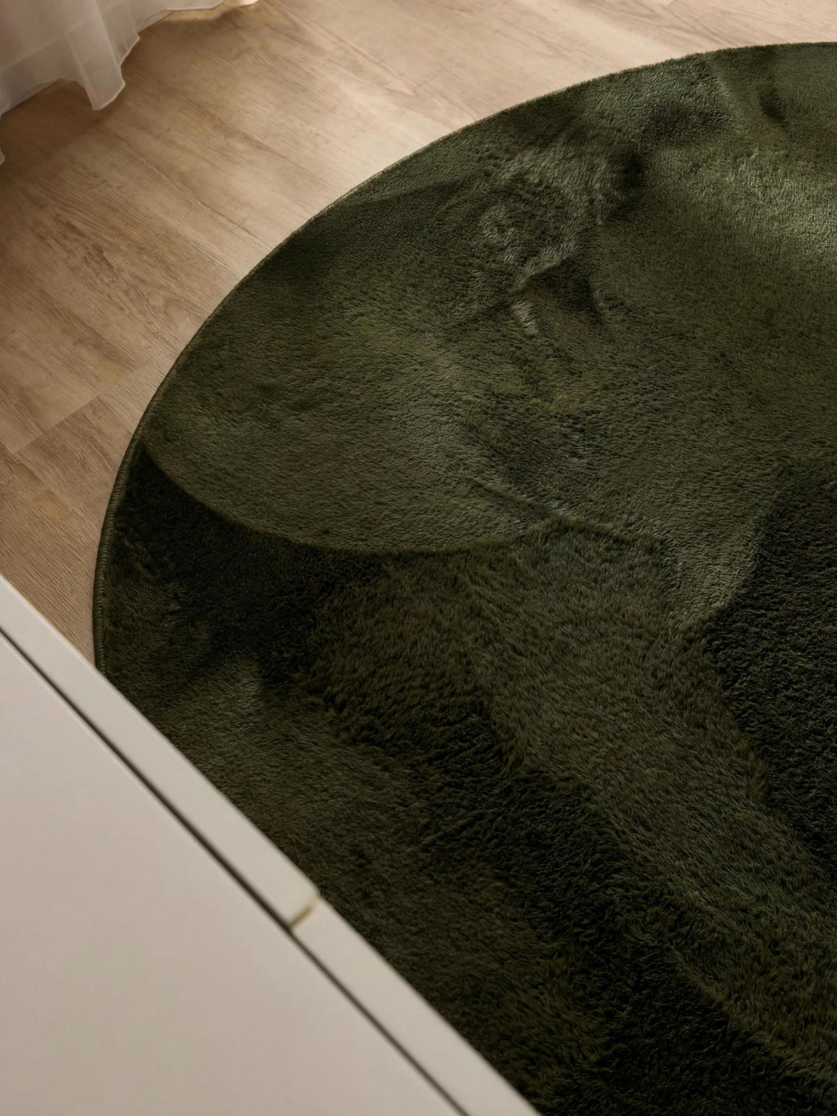 KUNSTFELLTEPPICH Furry Olivgrün ø 160 cm rund - Olivgrün, Kunststoff/Textil (160/160cm) - benuta