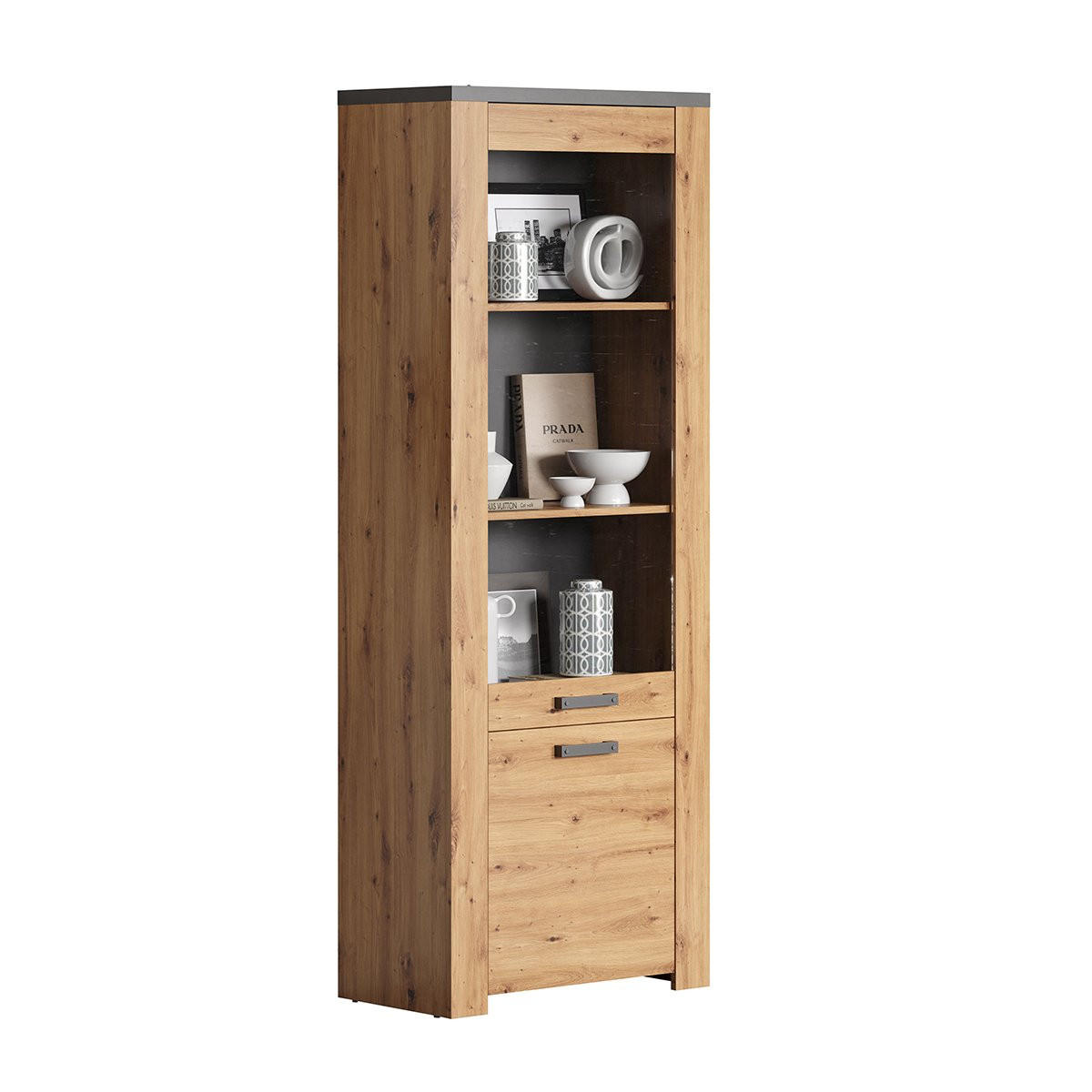 VITRINE Follow Eiche Dekor - Eichefarben, Holzwerkstoff (73/73/199cm) - Trendteam