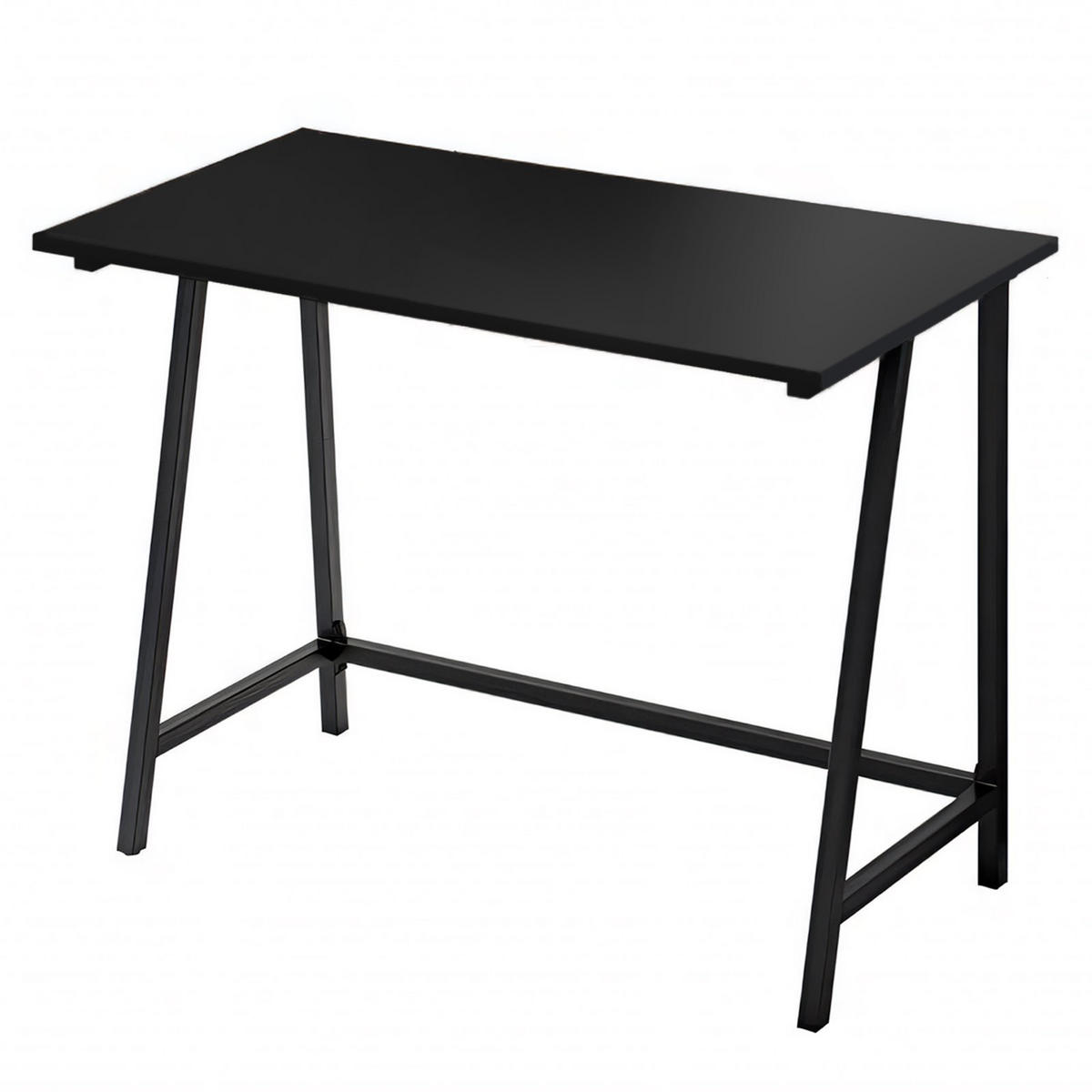 SCHREIBTISCH Metall Holzoptik Schwarz stabil 100x50x75 cm - Schwarz, Holzwerkstoff/Metall (50/100/75cm) - Begryf