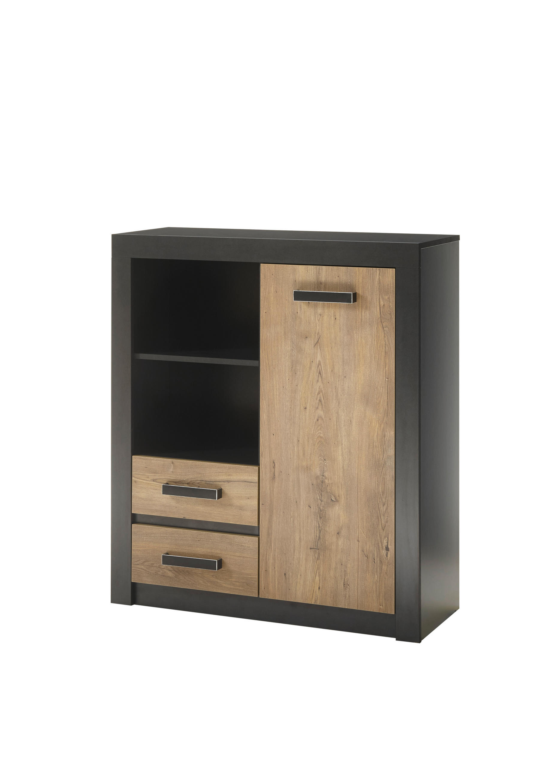 KOMMODE I11 Kastanie & Fresko 92/105/35 cm - Grau, Holzwerkstoff (92/105/35cm) - Livojo