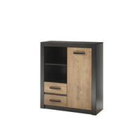 KOMMODE I11 Kastanie & Fresko 92/105/35 cm - Grau, Holzwerkstoff (92/105/35cm) - Livojo