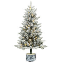 WEIHNACHTSBAUM-MIT-LICHT PE Metall Weiß - Weiß, Kunststoff (90cm) - HOMCOM