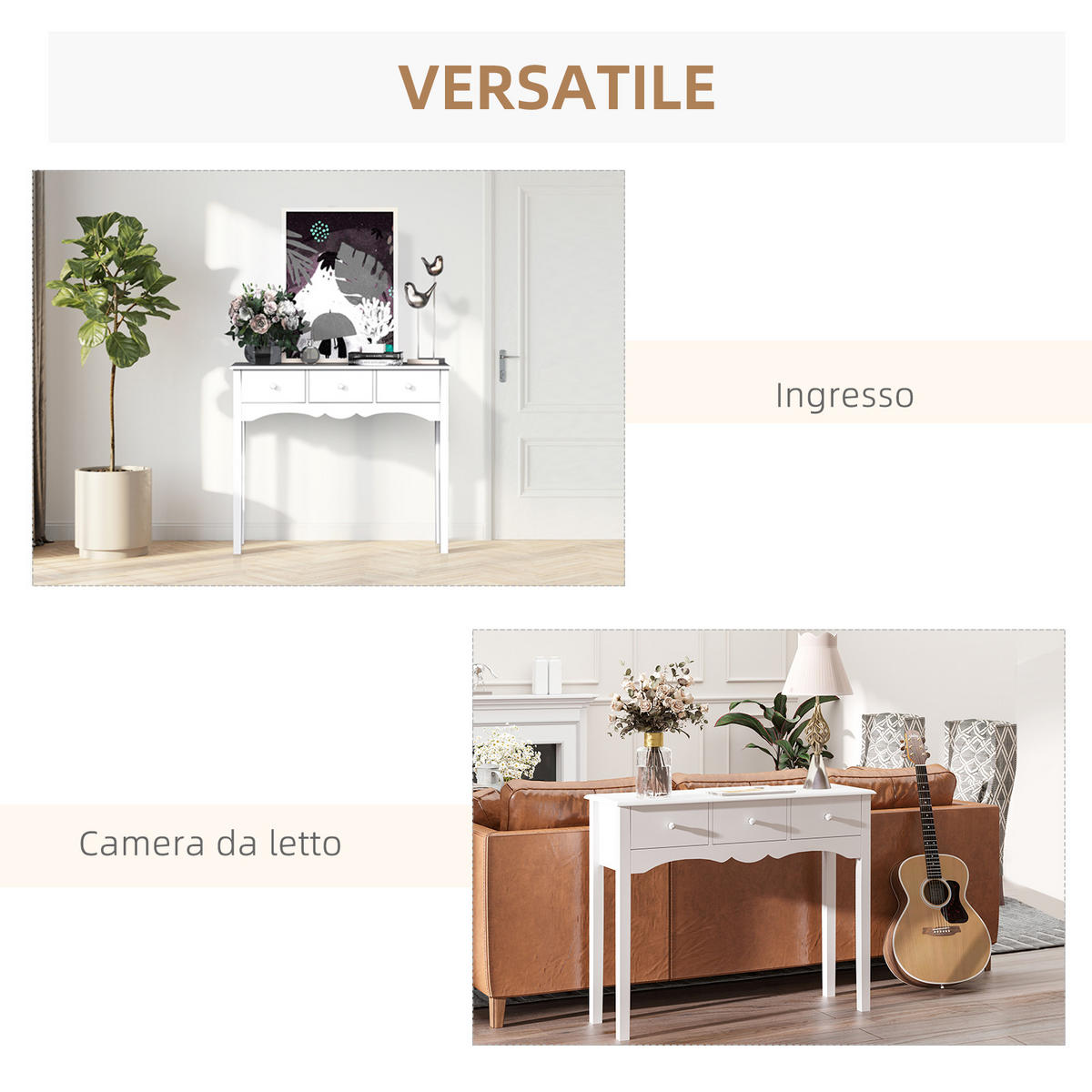KONSOLENTISCH Weiß MDF 1 Stück - Weiß, Kunststoff (100/32/85cm) - GiPP