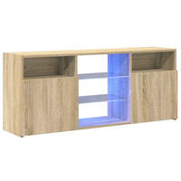 LOWBOARD mit Led-Leuchten 120/30/50 cm aus Holzwerkstoff in Sonoma-Eiche Dekor - Sonoma Eiche, Holz (120/50/30cm) - vidaXL