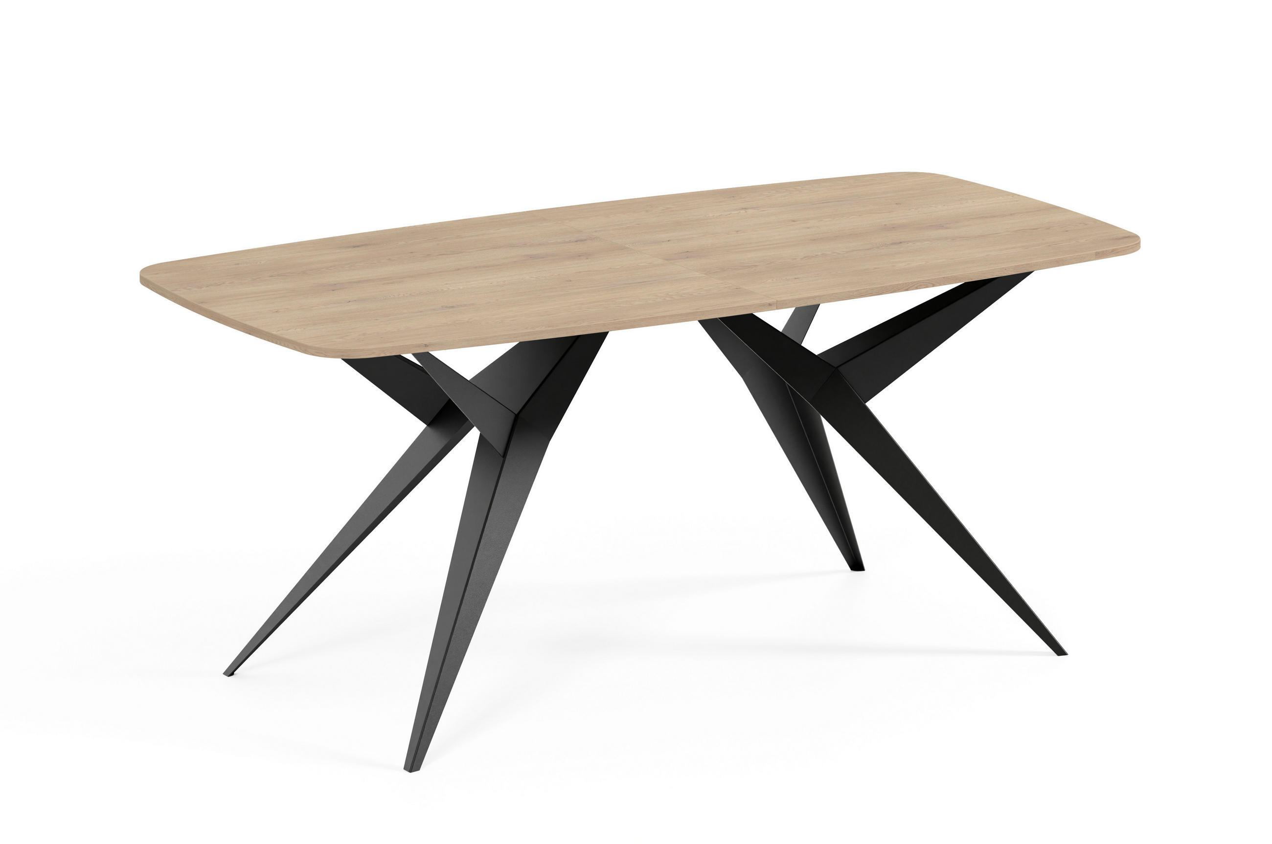 ESSTISCH AXIS - Terracotta/Schwarz, Holzwerkstoff/Metall (90/180/76cm) - Meblini