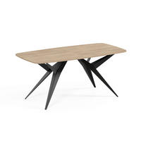 ESSTISCH AXIS - Terracotta/Schwarz, Holzwerkstoff/Metall (90/180/76cm) - Meblini