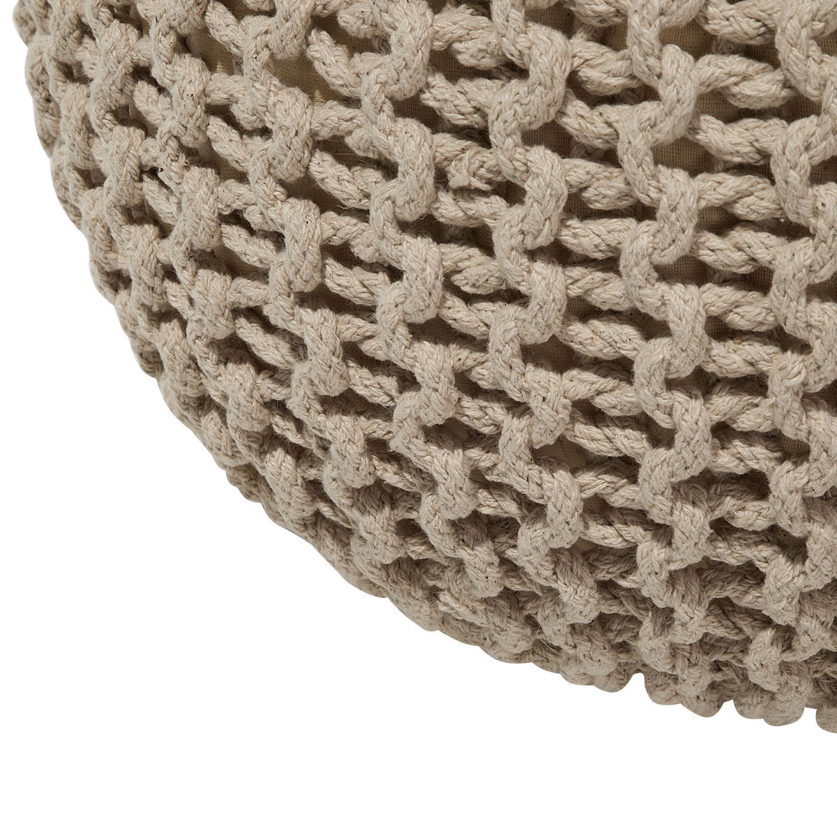 POUF Conrad 50/50/35 cm - Beige, Naturmaterialen/Textil (50/35/50cm) - Beliani