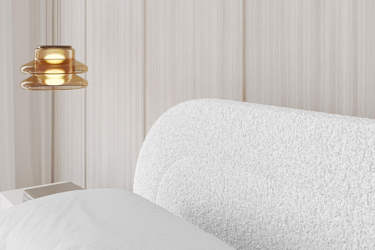 POLSTERBETT mit Bettkasten und Lattenrost, Boxbett ohne Matratze - LERIS-v1 120x200 Weiß - Weiß, Holzwerkstoff/Textil (120/200cm) - ALTDECOR