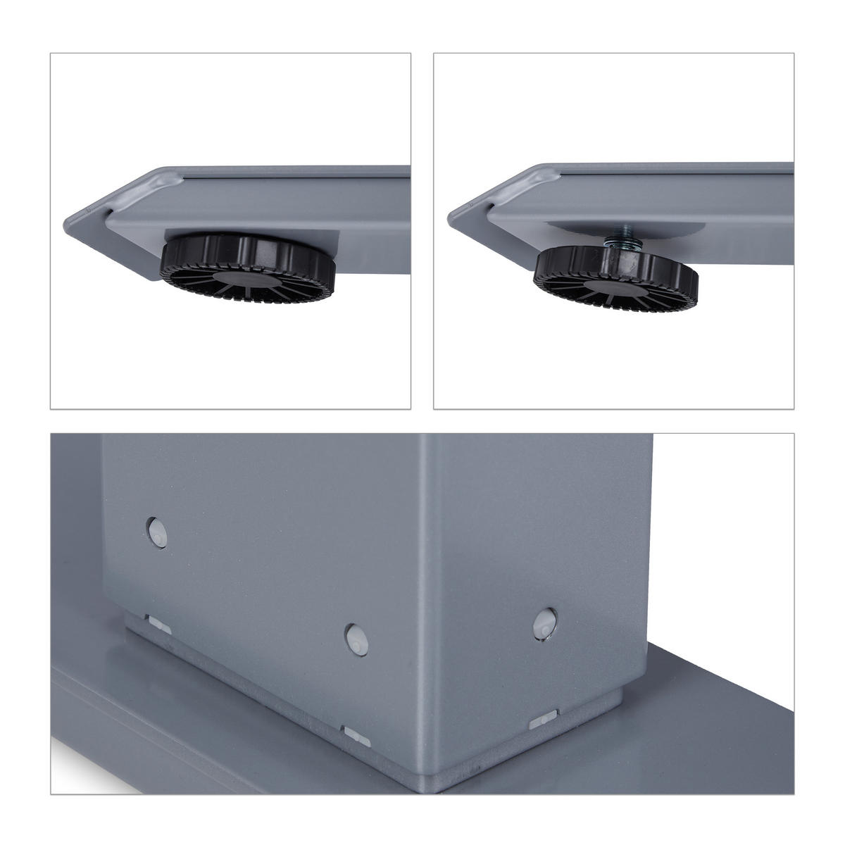 TISCHGESTELL - Grau, Metall (65/86/71cm) - Relaxdays