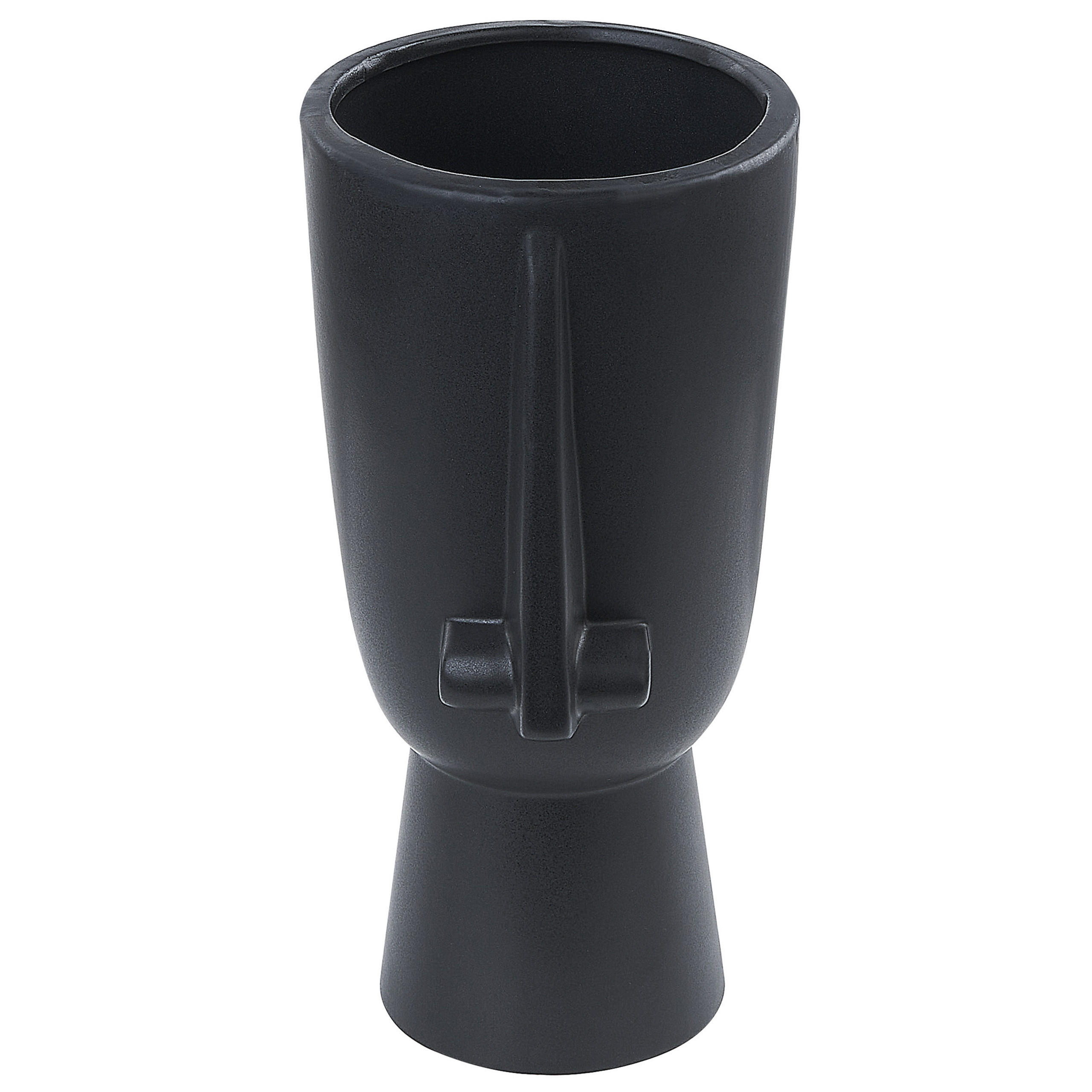 BLUMENVASE Porzellan schwarz Artemis - Schwarz, Keramik (22cm) - Beliani