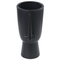 BLUMENVASE Porzellan schwarz Artemis - Schwarz, Keramik (22cm) - Beliani