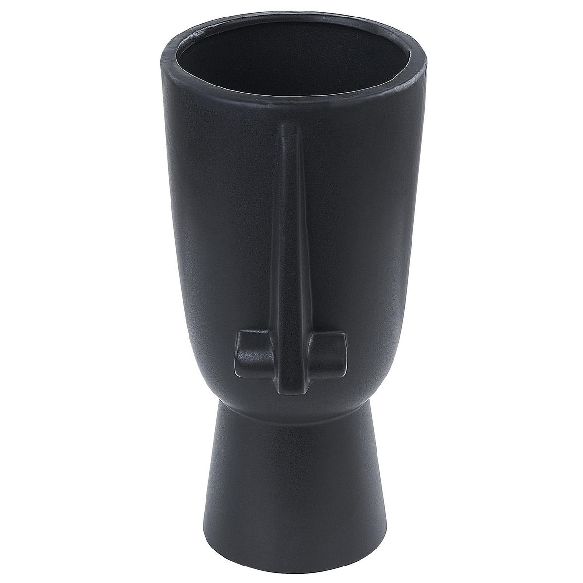 BLUMENVASE Porzellan schwarz Artemis - Schwarz, Keramik (22cm) - Beliani
