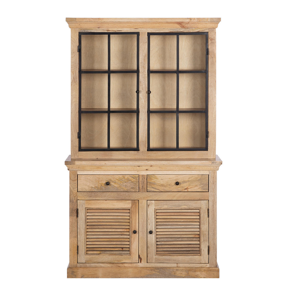 BUFFET - Mango massiv / Eisen - Naturfarben, Holzwerkstoff (120/200/40cm) - home24