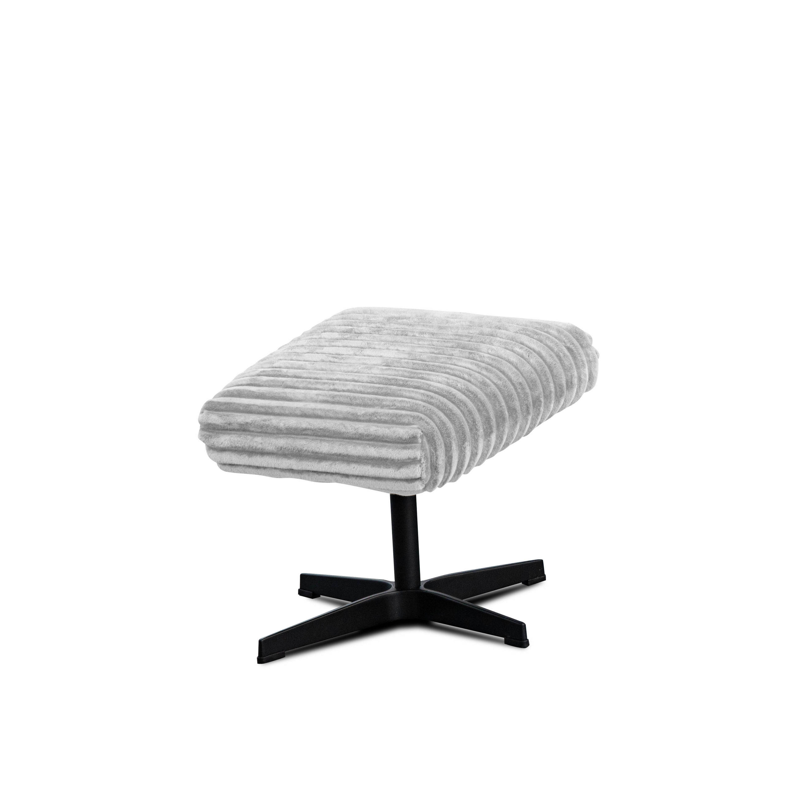 HOCKER MONACO Cordstoff hellgrau - Hellgrau/Schwarz, Holz/Textil (50/41/37cm) - Courtois Laville