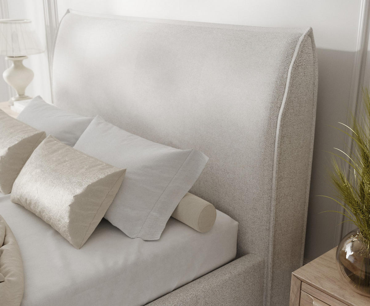 POLSTERBETT Mira 140/200 cm Hellbeige im Riva Stoff - Beige/Naturfarben, Holz/Holzwerkstoff (140/200cm) - AltaBeds