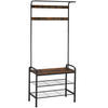 GARDEROBENSTÄNDER Wichita,inklusive Kippschutz, 73,5 x 36 x 184 cm,Industrial Holz dunkel, rustikal - Rostfarben, Textil (36/184/73.5cm) - tectake