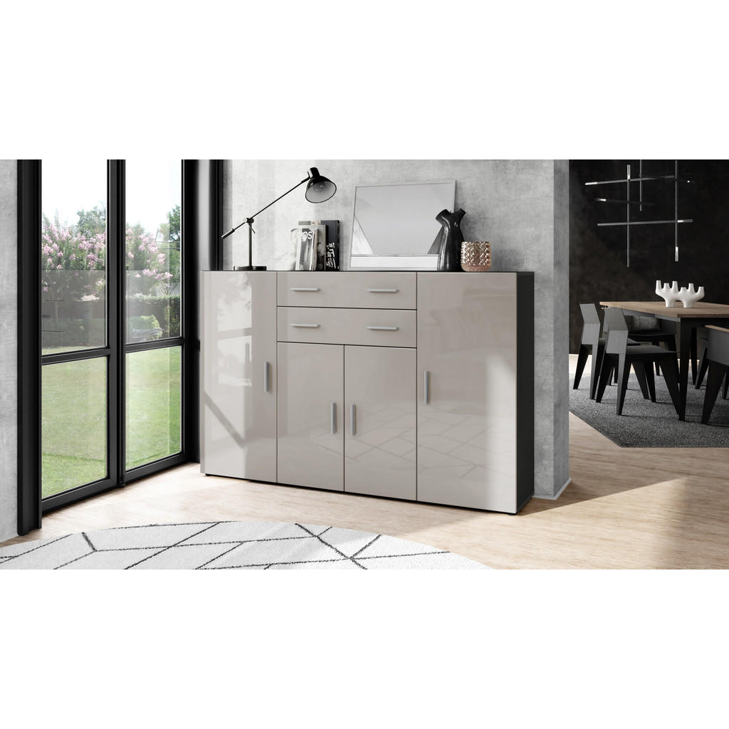 Thumbnail - Vladon Highboard, Sand, Holzwerkstoff, 166.5x106.5x35 cm, Wohnzimmer, Kommoden & Sideboards, Highboards