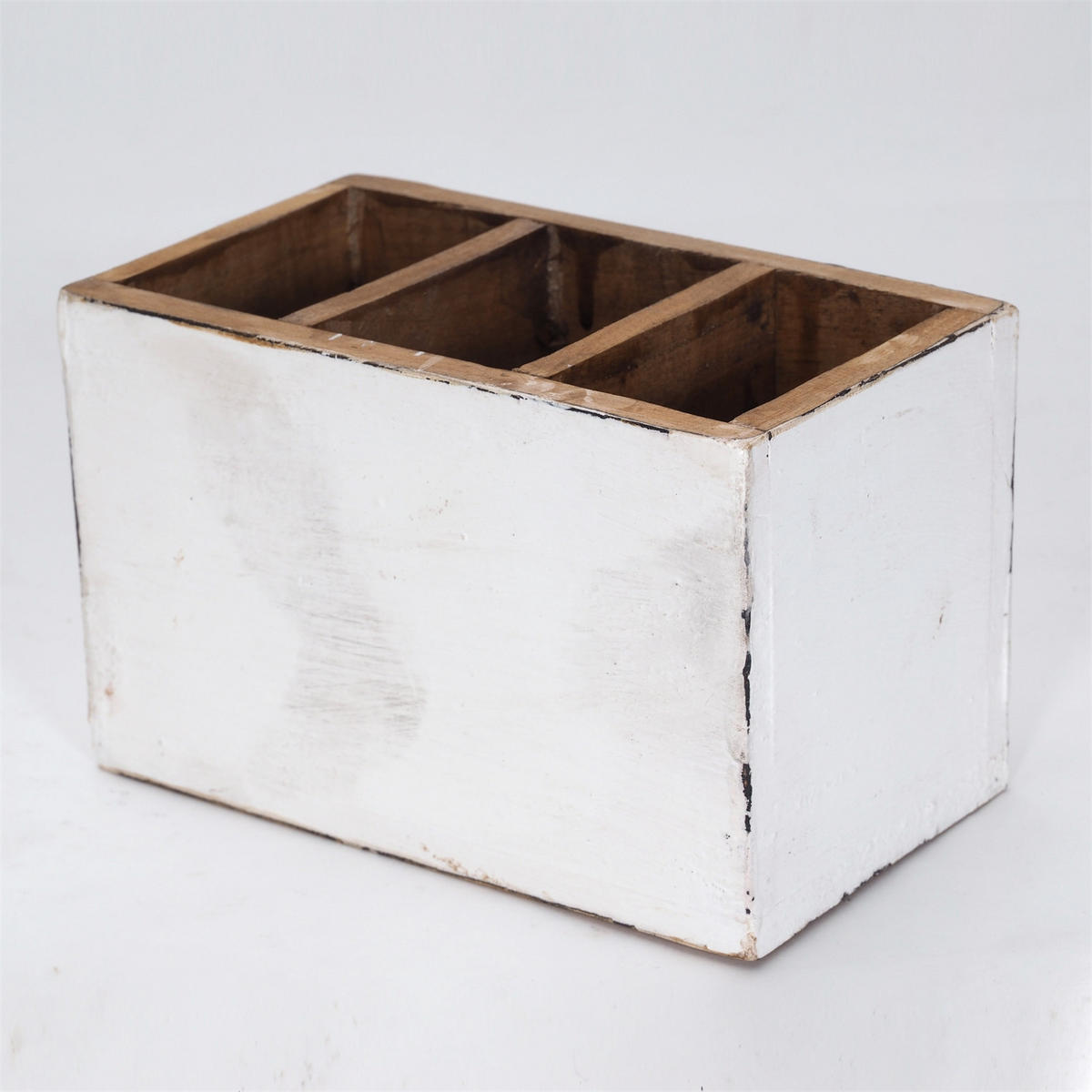 STIFTEHALTER-BOX Vintage 19 Mahagoni 06 weiß-landhaus - Weiß, Holz (10/19/12cm) - DESIGN DELIGHTS