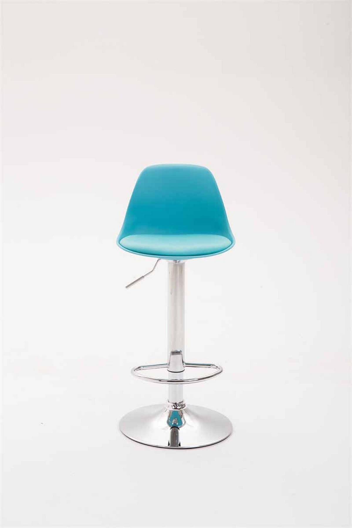 BARHOCKER Kilian, Gestell Metall in Chromoptik, Kunstleder Blau - Blau/Chromfarben, Kunststoff/Textil (39/100/43cm) - TPFLiving