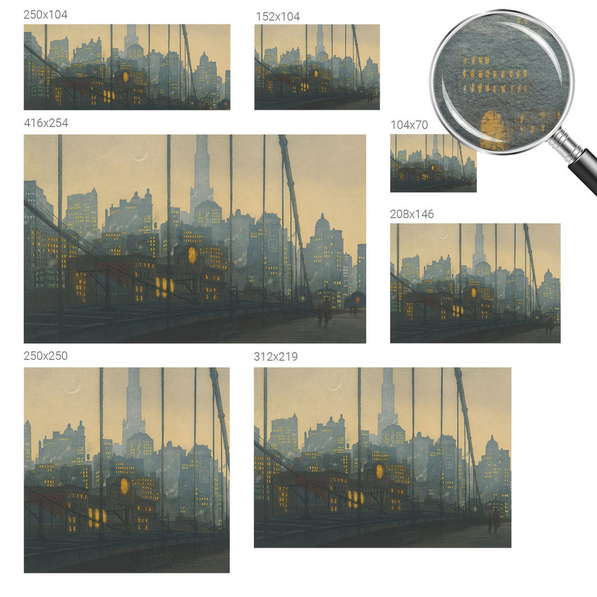 FOTOTAPETE 104x70 cm - Abendpanorama - Grau, Textil (104/70cm) - Wallfluent