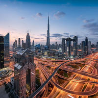 FOTOTAPETE Dubai 450 x 280 cm - Blau, Papier (450/280cm) - Sanders & Sanders