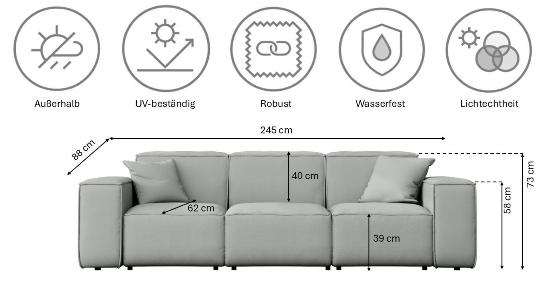 Thumbnail - Kaiser Möbel Loungegarnitur, Hellgrau, Holz, 3, Loungemöbel, Loungemöbel-Sets