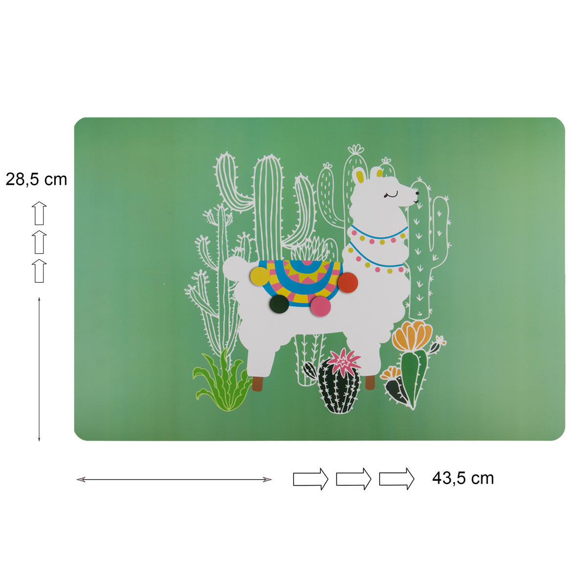 PLATZSET Lama Platzdeckchen Tischset Grün - Grün, Kunststoff (43/28/28cm) - TiborTex