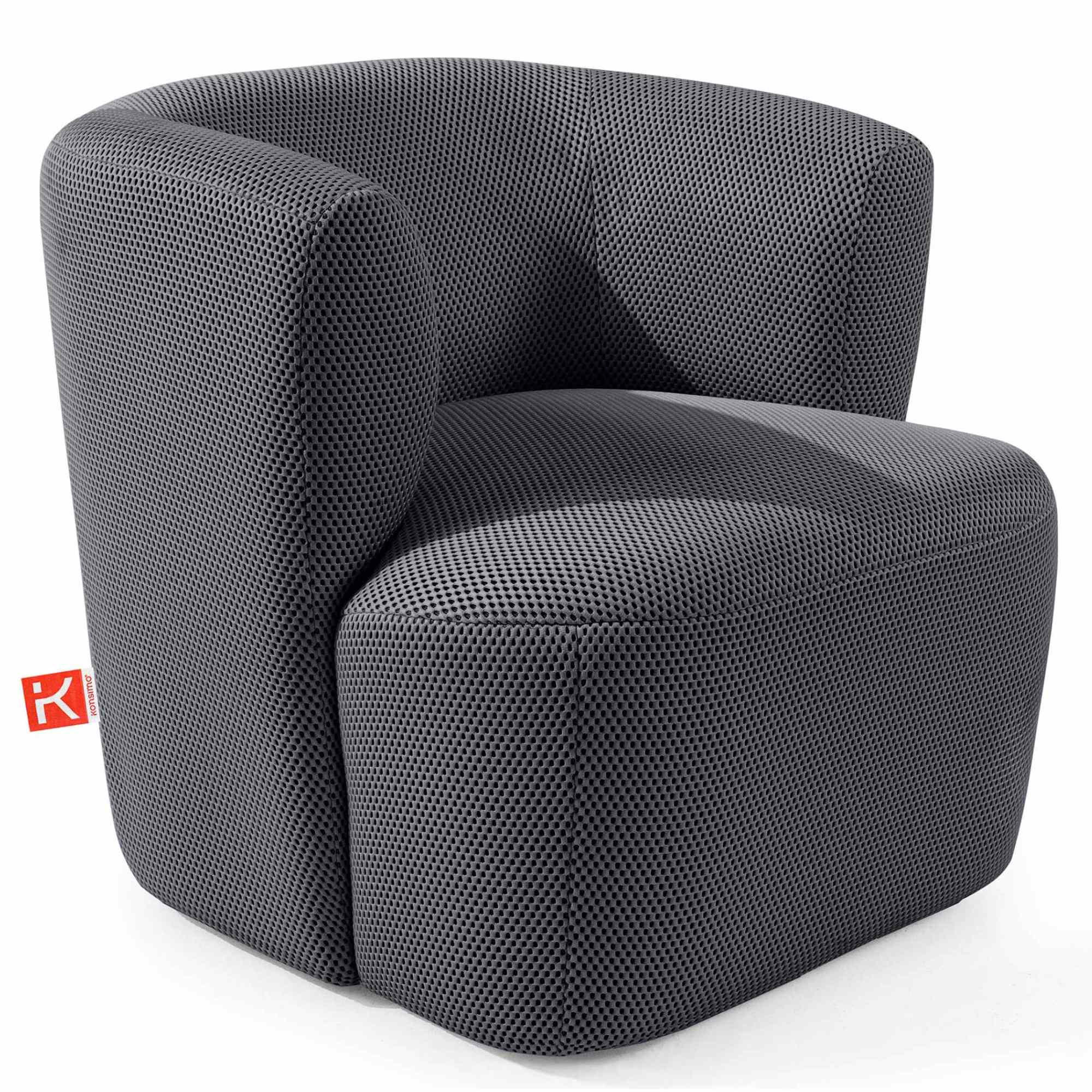 EINZELSESSEL PEBROS ,Dunkelgrau - Dunkelgrau, Holz/Textil (75/68/70cm) - KONSIMO®