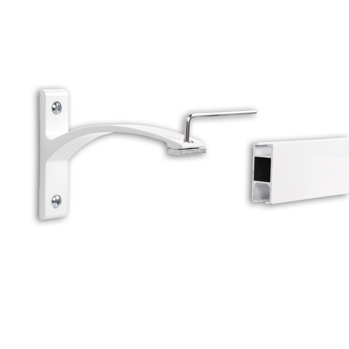 GARDINENSCHIENE auf Maß 1-lauf Wandmontage Curve 480cm - Weiß, Metall (480cm) - Deco-Raum