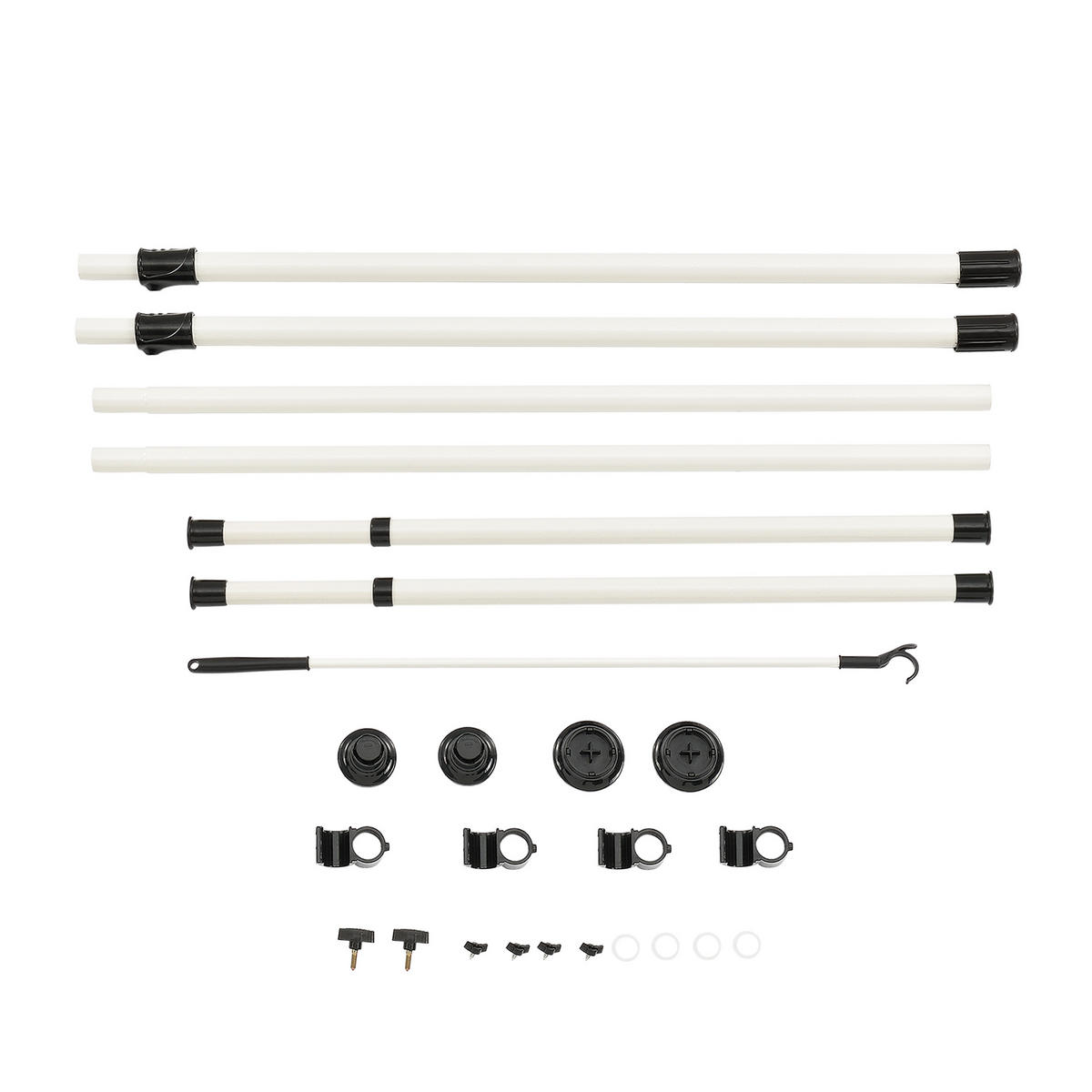 TELESKOPGARDEROBE - Weiß, Metall (115/278/5cm) - [en.casa]