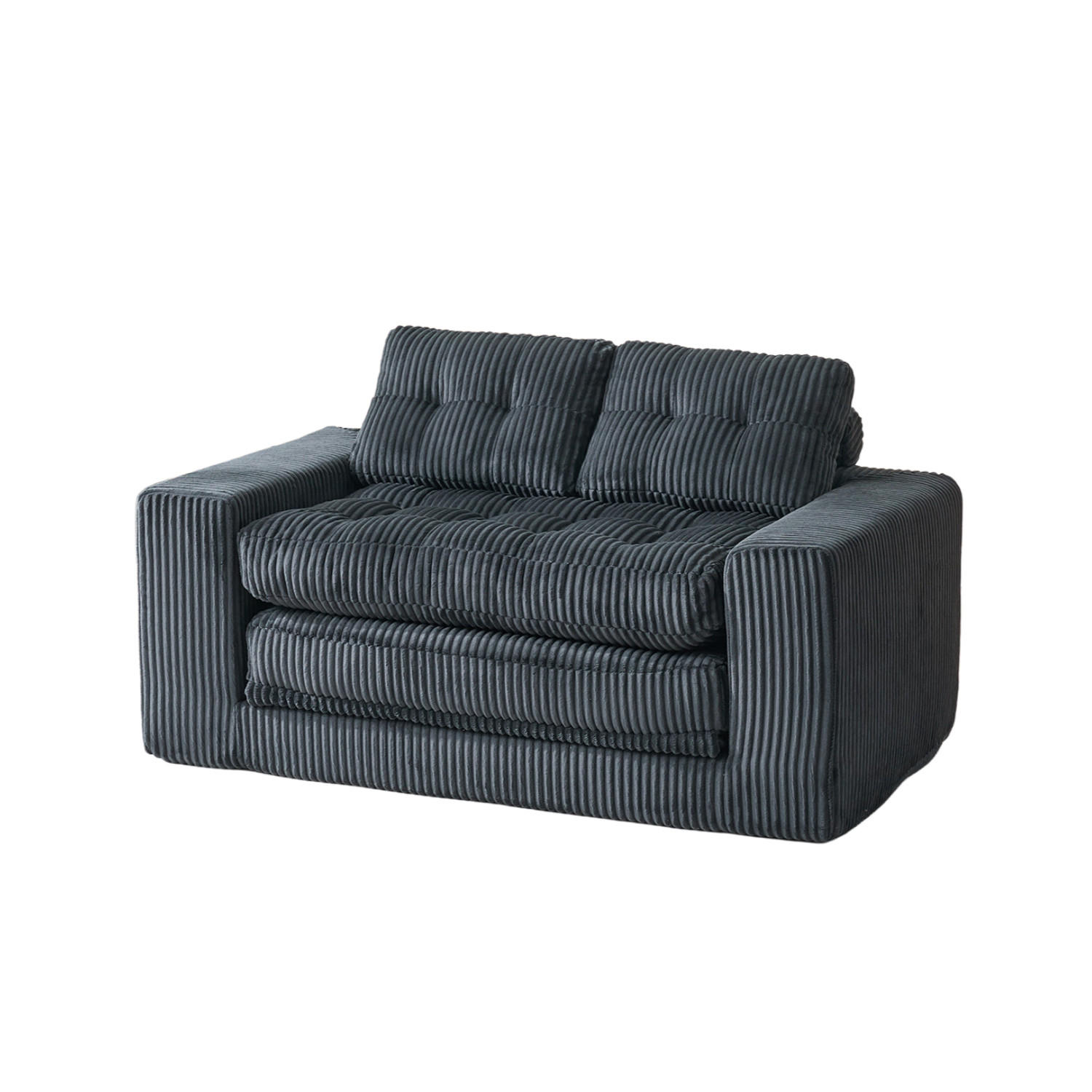 SCHLAFSOFA DE-35274 2-in-1 Schwarz - Schwarz, Textil (85/54/140cm) - ComfortXL