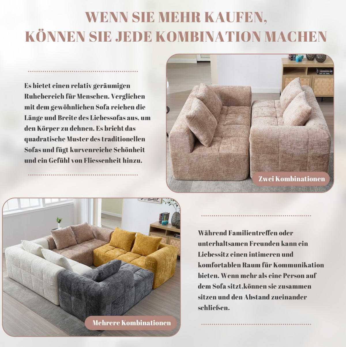 POHOVKA z chenille, 158/90/60 cm, kaki, s vankúšom a bočnými vreckami - piesková, textil (60/160/90cm) - BEAOK