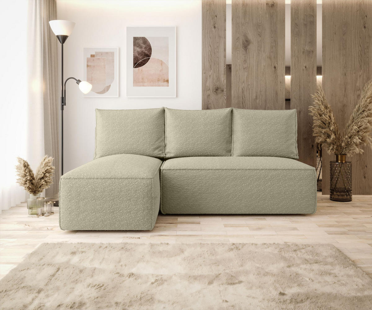 ECKSOFA mit Schlaffunktion SAVIO MINI Quelle 06 Links - Beige, Textil (200/140cm) - Bedante
