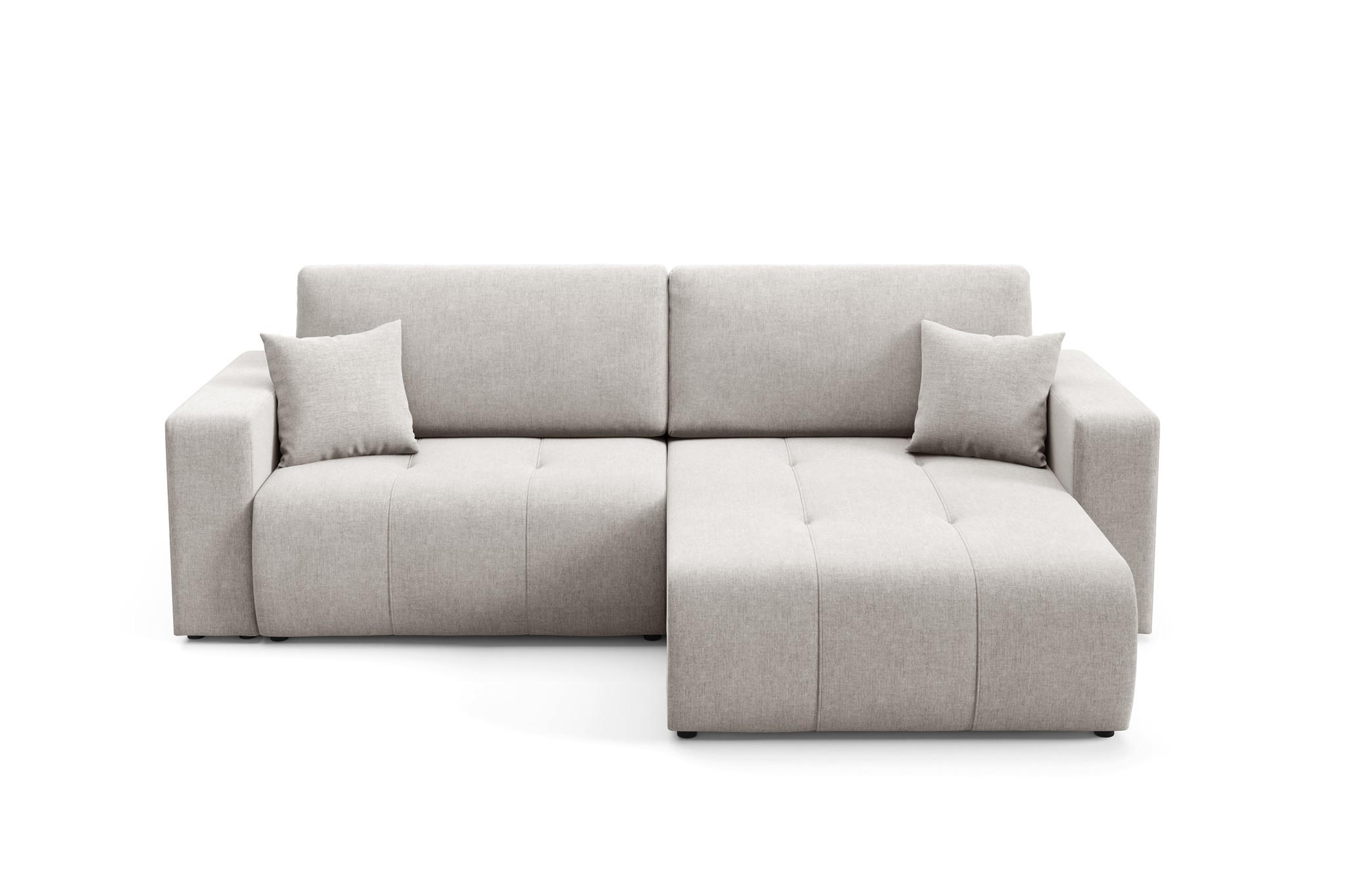 ECKSOFA Augusto - Hellgrau, Holzwerkstoff/Textil (244/149cm) - Fun Möbel