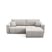 ECKSOFA Augusto - Hellgrau, Holzwerkstoff/Textil (244/149cm) - Fun Möbel